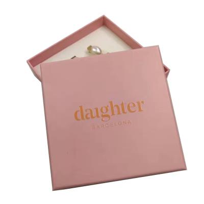 China Custom Logo Necklace Earrings Jewelry Gift Packaging Box With Foam Insert Rigid Cardboard Box For Rings And Bracelets for sale