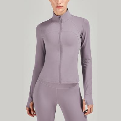 China Breathable 2022 New Design Yoga Sets Fitness Women With Zipper Up Stand Color Jacket And Slim Pants for sale