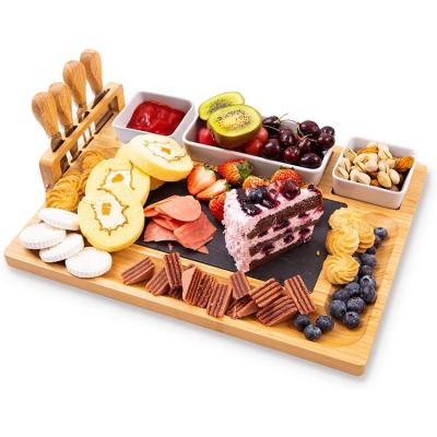 China Viable High Quality Bamboo Cheese Board and Set Mini Wood Cheese Board Knife Set for sale