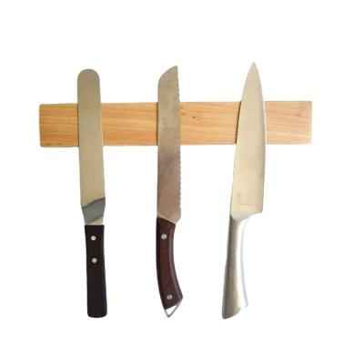 China 16 Inch Viable Bamboo Magnetic Knife Strip Strong Powerful Knife Display Organizer for sale