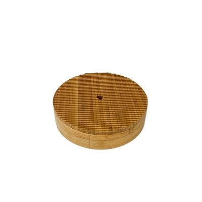 China Freshness Preservation Round Two-Layer Bamboo Bread Crumb Cutting Board / Serving Tray Bamboo Cookie Box for sale