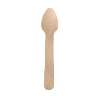 China Wood 96mm Small Size Disposable Spoon Tableware Spoon Cutlery And Wooden Tableware For Food Picnic for sale