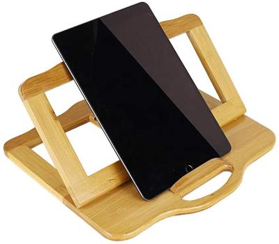 China Amazon Convertible Bamboo Tablet Stands Portable Cell Phone Holder Book Laptop Stand For Reading for sale