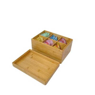 China Multifunctional hot sale bamboo tea storage box with bamboo lid for sale