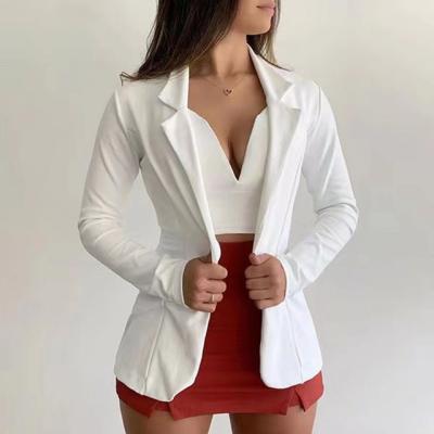 China Women Autumn Thin Blazers Office Lapel Single Button Blazer Jackets Long Sleeve Breathable Coat Suit for sale