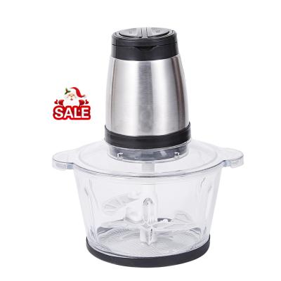 China Mini Food Processor Glass High Speed ​​Professional Stainless Steel Cleaver Bowl 2L Low Energy Commercial Chopper for sale