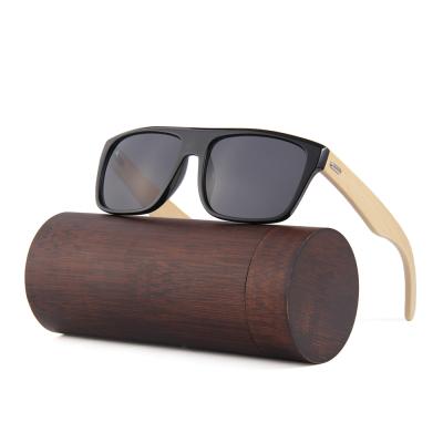 China Hot Selling Fashion Sunglasses Handmade Framed Fashion Logo Wood Bamboo Sunglasses Custom Made For Men for sale