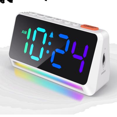 China LUMINOVA New Arrival Led To Color Changing Light Alarm Clocks Wake Up Colorful Atmosphere Lights With Usb Charger for sale