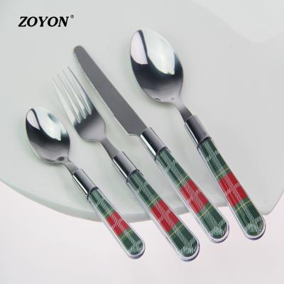 China Disposable Clear Plastic Handle Cutlery Set for sale