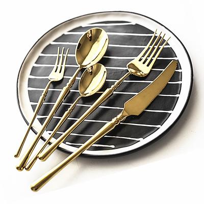 China 18/10 Black Gold Plated Disposable Cutlery Set for sale