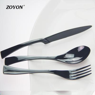 China Disposable Black Stock Stainless Steel Flatware Set for sale