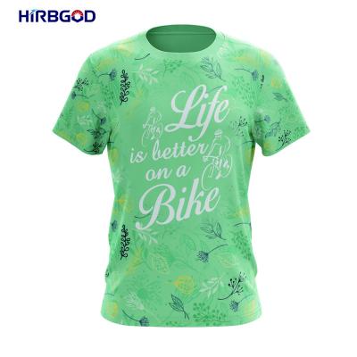 China HIRBGOD TYZ1025-09 Flower Cycle T-shirts Mens Cycling Anti-Shrink Popular Short Sleeve T-shirt Comfortable Cycling Tank Top Plus Size T-shirt for sale