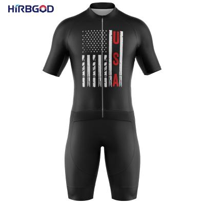 China HIRBGOD Breathable USA Pattern Custom Team Tri Short Sleeve Cycling Tank Top Wholesale Tri Quick Dry Breathable Raglan Sleeve Tank Top For Men for sale