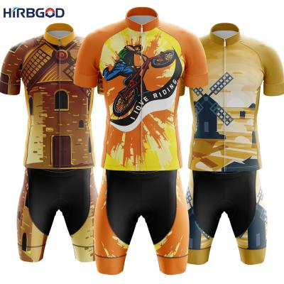 China HIRBGOD TYZ684-01 Italy Breathable Cycle Jersey Men Cycling Outdoor Jersey Short Sleeve Bike Jersey Pizza Pattern Cling Wear for sale