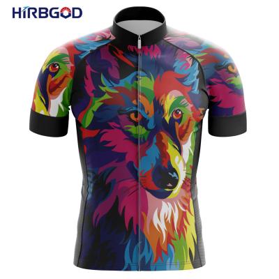 China Comfortable HIRBGOD TYZ801-01 Mexico Wolf Cycling Tank Top Men Breathable Animal Short Sleeve Cycling Tank Top Plus Size Cycling Wear for sale