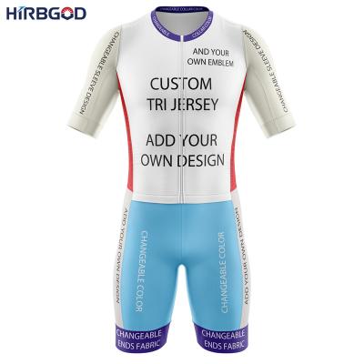 China HIRBGOD Breathable Men's Trisuit Short Round Sleeve Triathlon Tank Top Tri Suit Custom Made Collarless ODM&OEM for sale