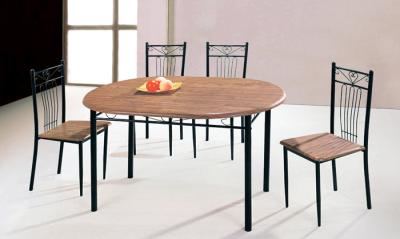 China Kitchen Table and Chairs for Dinning Room , Round Dining Table and Chairs with PE Coated Tube for sale