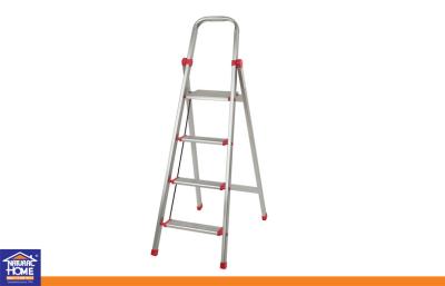 China 4 Steps Aluminium Home ladders with Siver and Red Color , Portable Safety Ladders for sale