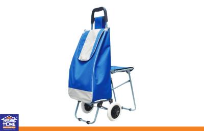 China Custom Vegetable Folding Shopping Trolley Bag with Wheels , Oxford Fabric Shopping Cart Bags for sale