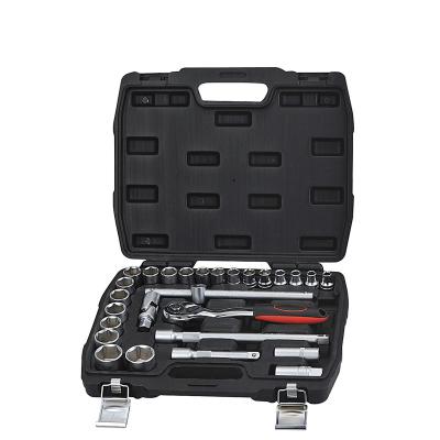 China 27pcs Chrome Household Tool Kit Vanadium Socket Wrench Tool Kit for sale