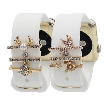 China Diamond and Metal Decoration of Watch Band Accessories for Apple Watch Strap with Cute Diamond Designs with Metal Fast Shipping for sale