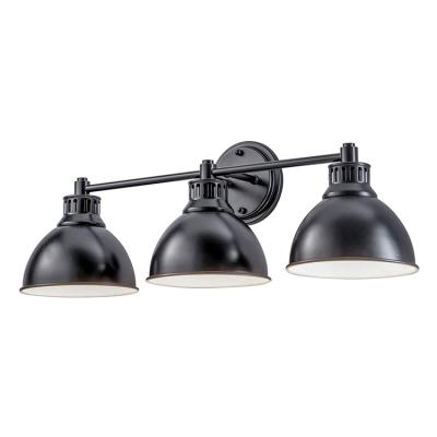 China 3-Light Industrial Black Farmhouse Wall Lamp Indoor Wall Mount Lighting Bathroom Vanity Light Above Mirror for sale