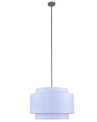 China Nordic Modern Round Hanging Hanging 2 Layer Fabric Shade Hotel Led Hanging Pendant Lamp Ceiling Light With Brushed Nickel for sale