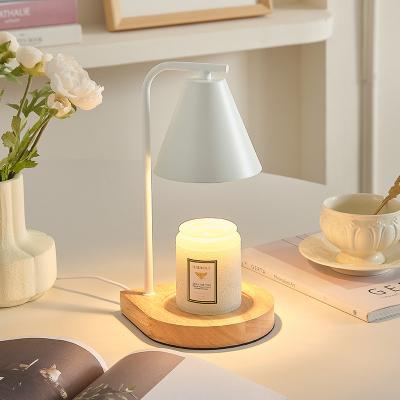 China Dimmable Metal Yankee Candle Warmer Melts Scent Warmer Lamp Wood Base Candle Melts For Scented Jar Candles With Timer for sale