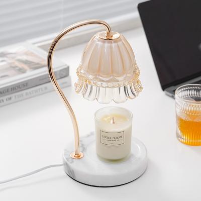 China Metal Yankee Candles Lamp Candle Melter Scented Dimmable Vintage Wax Melt Warmers White Electric Candle Heater With Timer for sale