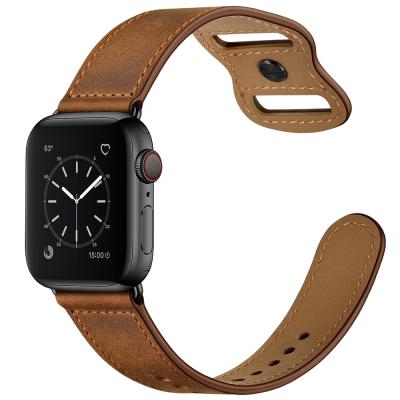 China Fanshion Sport Amazon Hit Watch Band Apple Leather High Quality Watch Band 38/40/42/41/45mm Horween Leather Strap For Smart Watch zu verkaufen