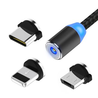 China Bestselling Strong Magnetic Charging Cable 3 in 1 Free Shipping Wholesale USB Magnetic Cable UUTEK 3 in 1 Connectors USB Magnetic Charging Cable Charging Cable for Smartphone UC001 for sale