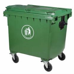 China 660L Sustainable Hygiene Trash Bin Plastic Garbage Cart Large Bin With Wheels for sale