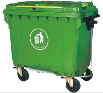 China Sustainable 660L With 4 Big Wheels Plastic Outdoor Trash Bin With Pedal System for sale