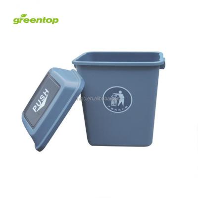 China Color Coded Waste Bin Plastic Sustainable Garbage Bin Green 20L Top Indoor Recycling Bins With Swing Lid for sale