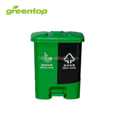 China Double Viable Kitchen Pedal Waste Compost Bin 20L for sale