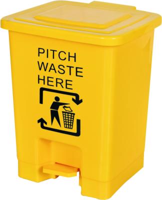 China Sustainable 15L Plastic Medical Trash Cans With Middle Pedal System for sale