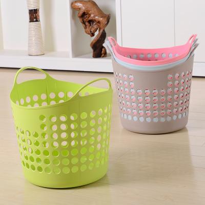 China Eco - Friendly Plastic Laundry Hamper Basket For Dirty Clothes With Handles for sale