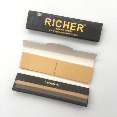 China All Size Customized Slim Organic Rice Rolling Paper King Size Slim Kingslim 108*44mm for sale