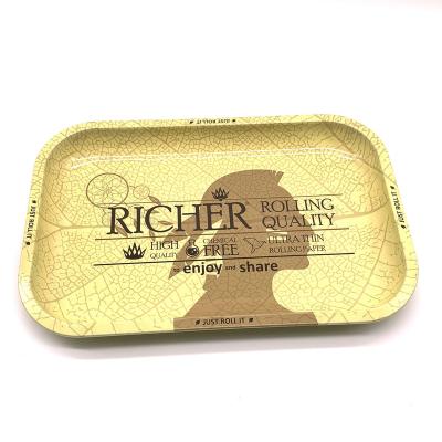 China Tobacco Tin Rolling Tray Customize Metal Eco Friendly RICHEST Weed Tray for sale