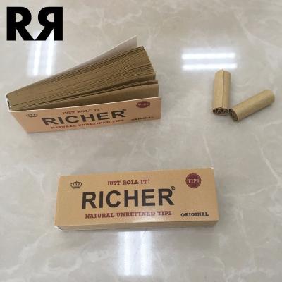 China Richer Custom Brand Unbleached/White Filter Cigarette Rolling Smoking Tips 60*20mm for sale