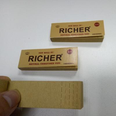 China Natural Unrefined Smoking Paper Filter Tips Hand Rolled Filter Tips for sale