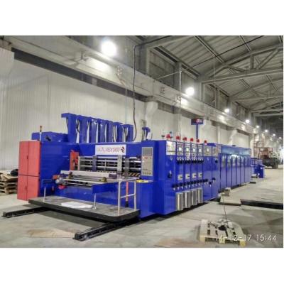 China 5500 KG Automatische Flexoprinter Slotter Die Cutter Inline Folder Gluer Machine Voor Grofed Box Machine Ffg Case Maker Machine Te koop