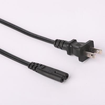 China Laptop Monitor TV Printer Best Quality 7A 125V 2 Fork US Plug Laptop AC Power Cord Cable With Certification for sale