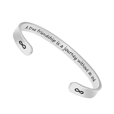 China Waterproof Inspirational Gifts for Women Girls Birthday Cuff Bracelet Motivational Friendship Personalized Casting Jewelry Bracelets for Women for sale