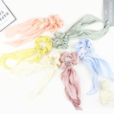 China European and American style fashion ladies bow elastic lace hair accessories long hair band, handmade hair ties scrunchies for sale