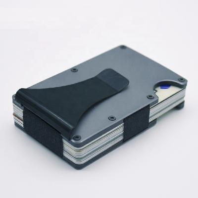 China Load 15 RFID Name Cards Metal Wallet Credit Card Holder With RFID Blocking Aluminum Money Clip Wallet for sale