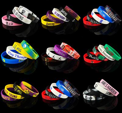 China CLASSIC Custom All Styles Silicone Rubber Basketball Wristband Football Wristband for sale