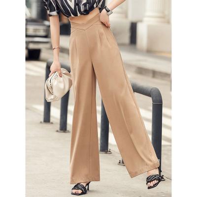 China 2021 Anti-Wrinkle Wholesale Women's New Design OL Fashion Wide Leg Pants Full Length Pants Women for sale