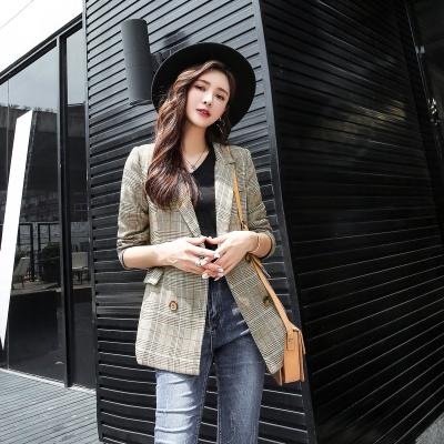 China Wholesale Anti-Wrinkle 2020 Latest Design Women Fashion Plaid Blazers Ladies Office Use Casual Blazers for sale