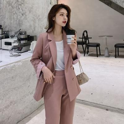 China 2021 Wholesale High Quality Women's Wear Anti-Wrinkle Ladies Office Suits Breathable Cross Women's Formal Pant Suits for sale